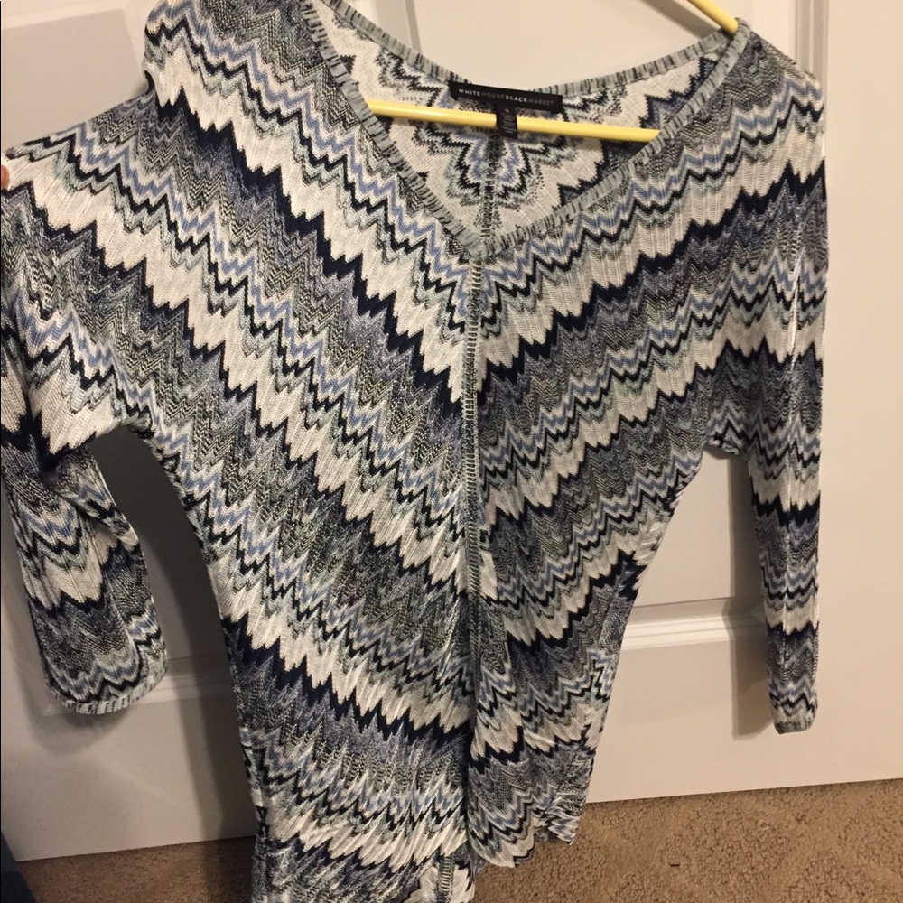 White House Black Market zig zag silky sweater